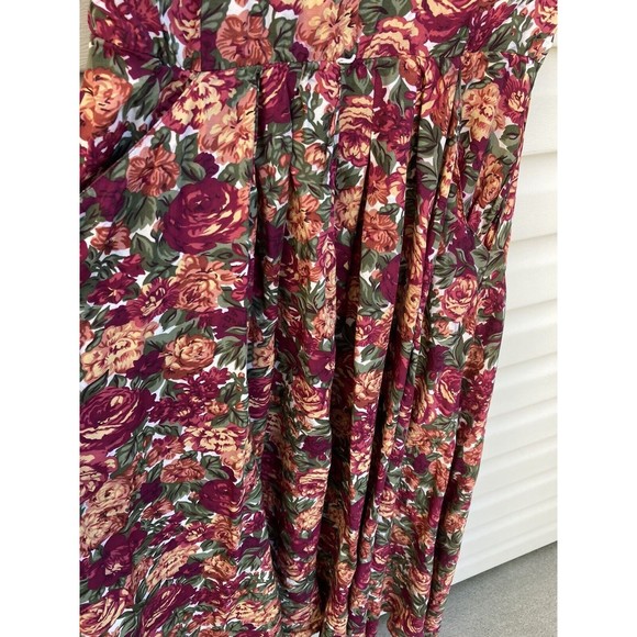 ED Michaels Vintage 80s Floral Dress Button Down Back w Pockets Romantic 11/12* - Picture 5 of 13